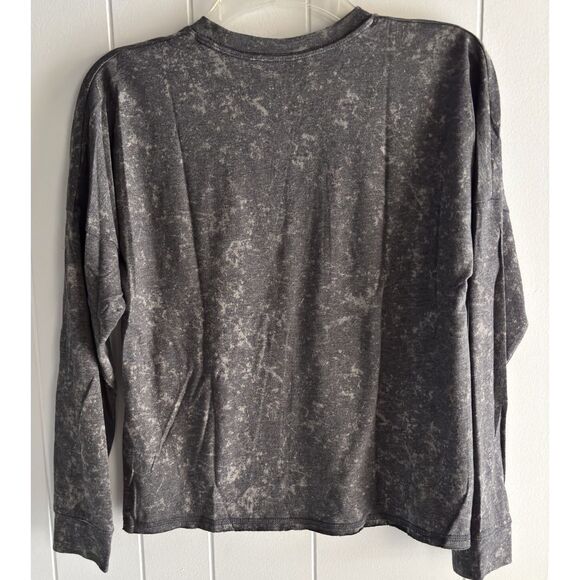 Abercrombie & Fitch Girls LS Graphic Tee 13/14 Black Acid Wash Pullover Top #F - Picture 3 of 6